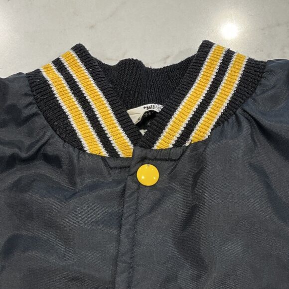 West Wind Large Vintage Nylon Stripe Collar Snap Bomber Jacket 80s Champs USA - Picture 5 of 14